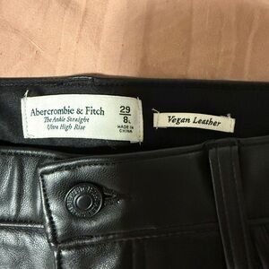 Abercrombie & Fitch Black Vegan Leather Pants